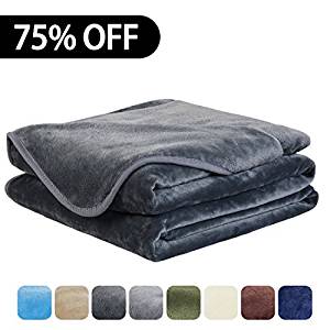 EASELAND Luxury Super Soft King Size Blanket Summer Cooling Warm Fuzzy Microplush Lightweight Thermal Fleece Blankets for Couch Bed Sofa,90 by 108 Inches,Dark Gray