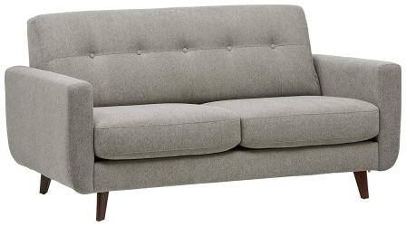 Rivet Sloane Mid-Century Tufted Modern Sofa, 64″W, Pebble