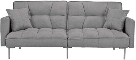 Divano Roma Furniture Collection – Modern Plush Tufted Linen Fabric Splitback Living Room Sleeper Futon