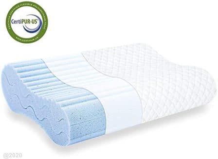 Standard-size cervical contour memory foam pillow by Milemont